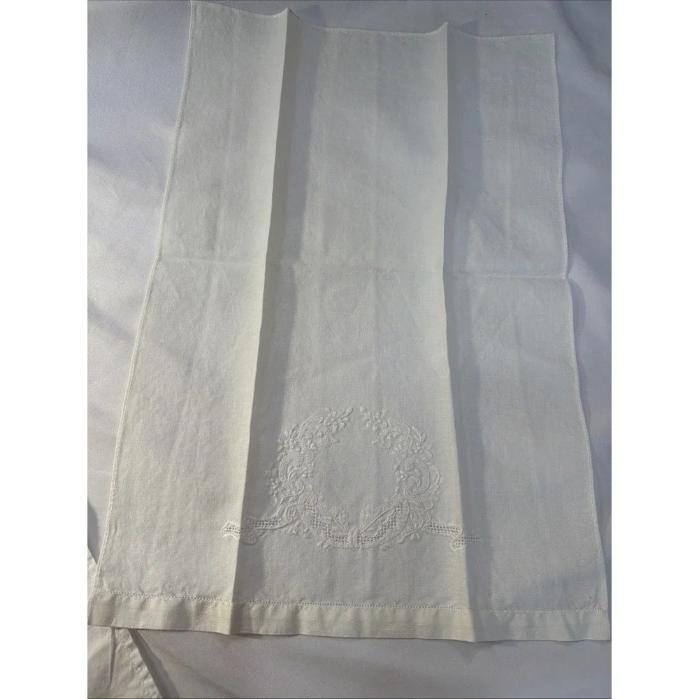 Vintage Old Guest Cotton Hand Towels‎ Beautiful Embroidery 527-2